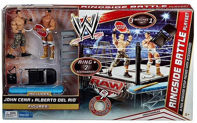 WWE Mattel Ringside Battle Playset [With John Cena & Alberto Del Rio, Exclusive] Action & Toy Figures PWcatalog