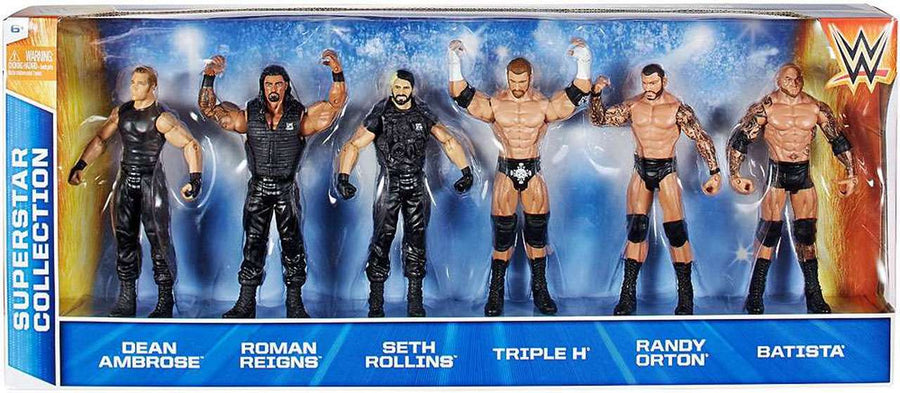 WWE Mattel Superstar Collection Superstar Collection #4: Dean Ambrose, Roman Reigns, Seth Rollins, Triple H, Randy Orton & Batista [Exclusive] Action & Toy Figures PWcatalog