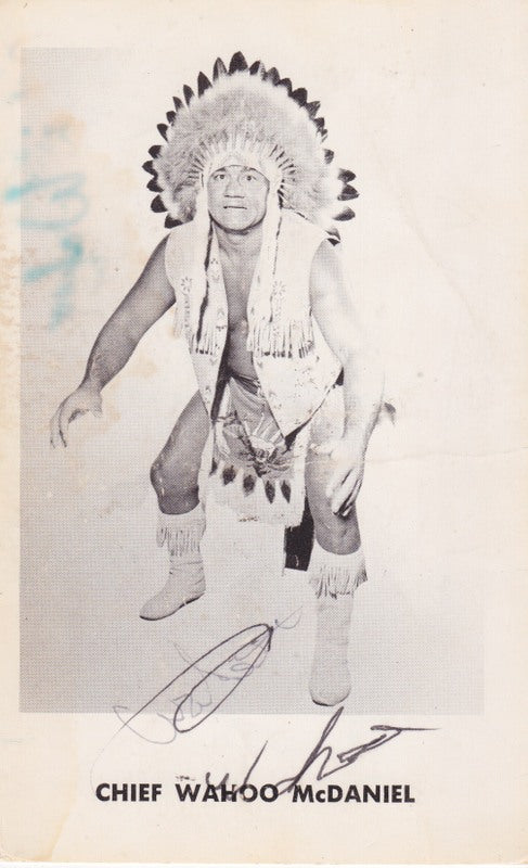 Chief Wahoo McDaniel Boyd Pierce 3.5x5" Promo Photo PWcatalog