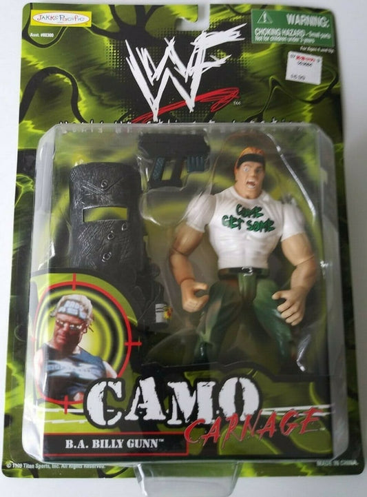 1999 WWF jakks Pacific Camo Carnage Series 1 B.A. Billy Gunn [With Gun Accessories]