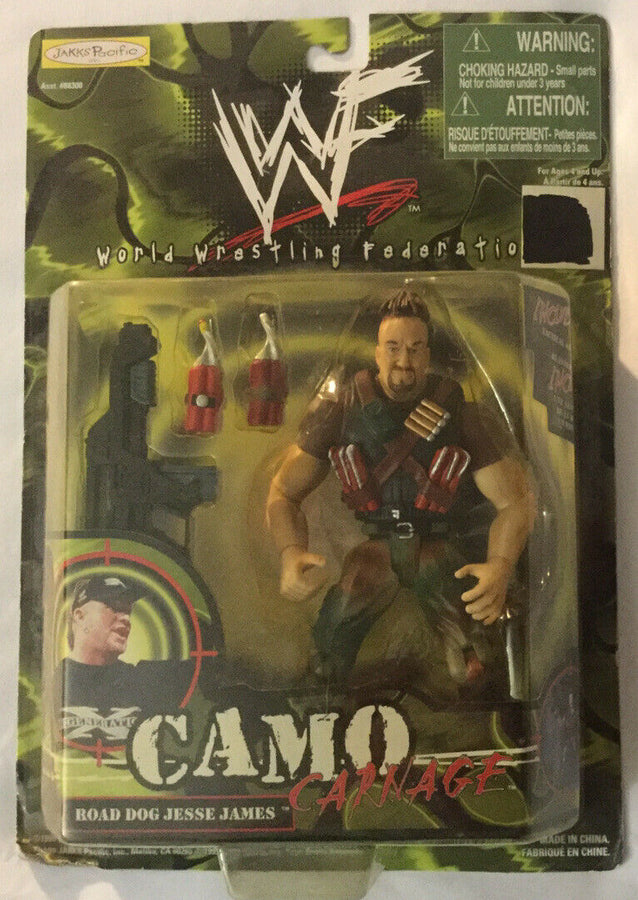 1999 WWF jakks Pacific Camo Carnage Series 1 Road Dogg Jesse James [With Gun Accessories] Action & Toy Figures PWcatalog