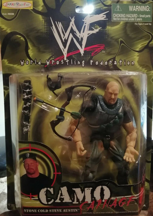 1999 WWF jakks Pacific Camo Carnage Series 1 Stone Cold Steve Austin [Without Gun Accessories]