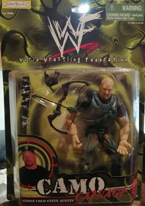 1999 WWF jakks Pacific Camo Carnage Series 1 Stone Cold Steve Austin [Without Gun Accessories] Action & Toy Figures PWcatalog
