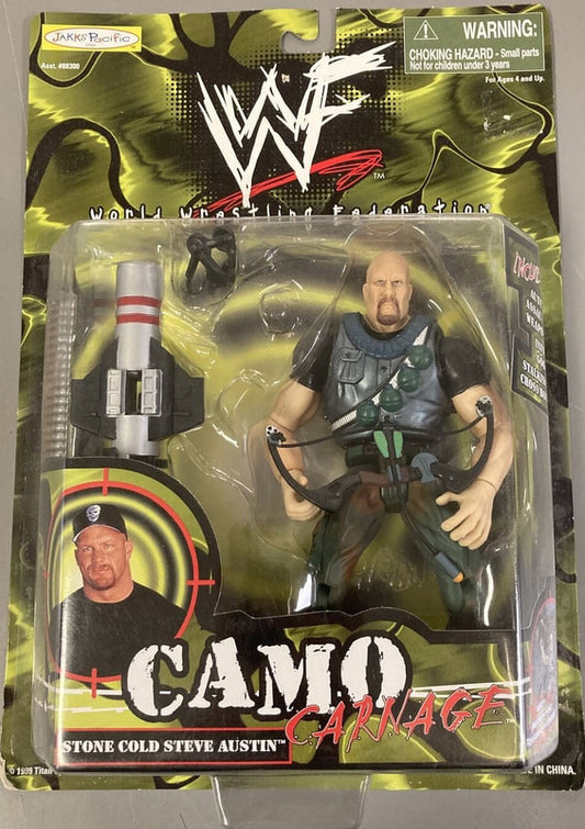 1999 WWF Jakks Pacific Camo Carnage Series 1 Stone Cold Steve Austin [With Gun Accessories]
