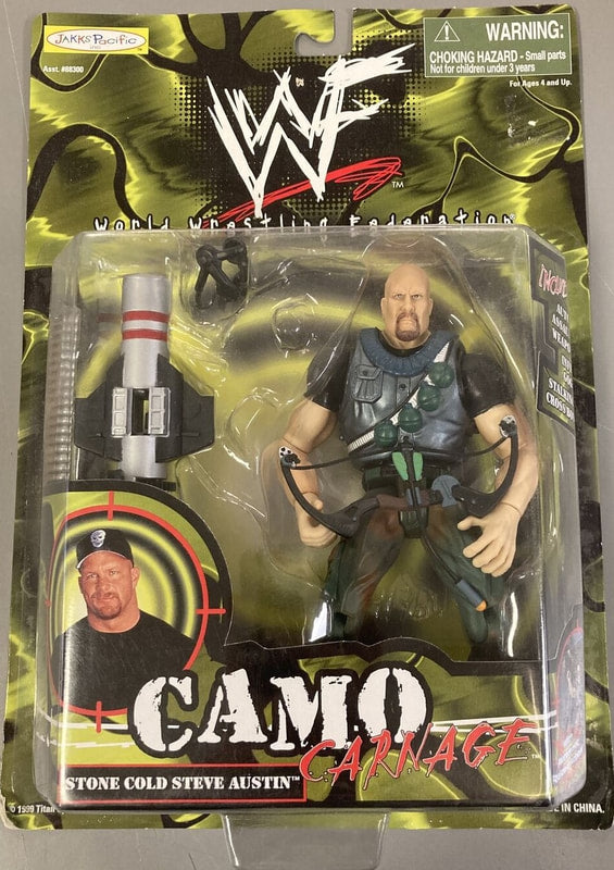1999 WWF jakks Pacific Camo Carnage Series 1 Stone Cold Steve Austin [With Gun Accessories]