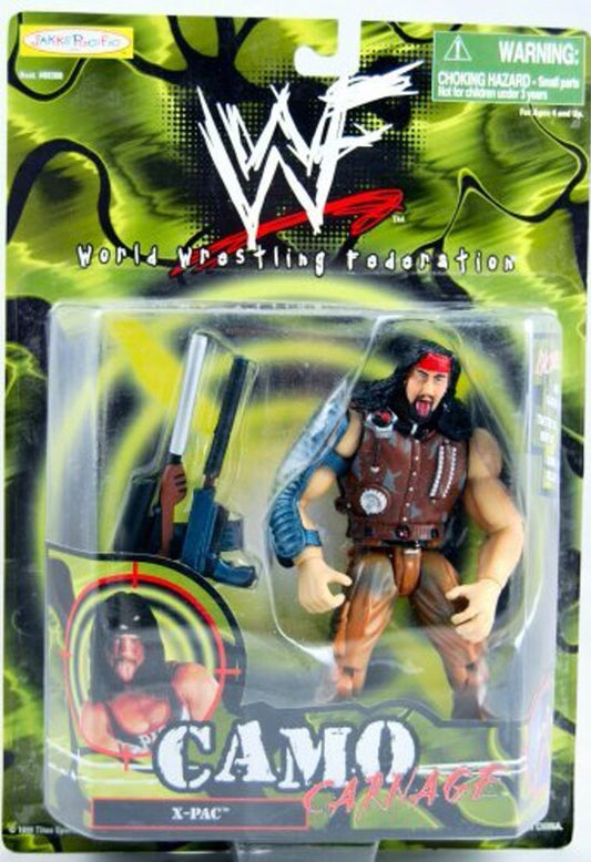 1999 WWF jakks Pacific Camo Carnage Series 1 X-Pac [With Gun Accessories]
