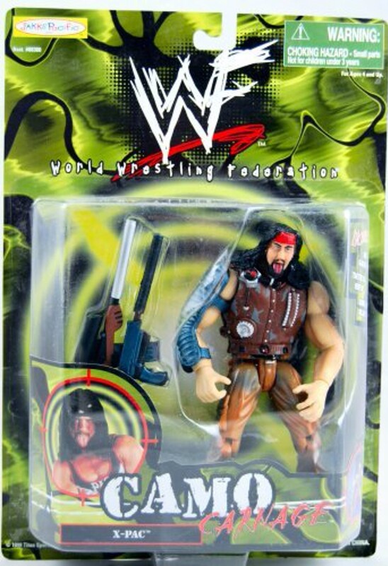 1999 WWF jakks Pacific Camo Carnage Series 1 X-Pac [With Gun Accessories] Action & Toy Figures PWcatalog