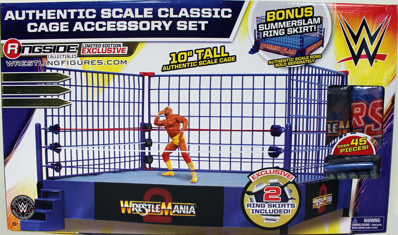 WWE Wicked Cool Toys Authentic Scale Classic Cage Accessory Set [With Bonus SummerSlam Ring Skirt, Exclusive] Action & Toy Figures PWcatalog