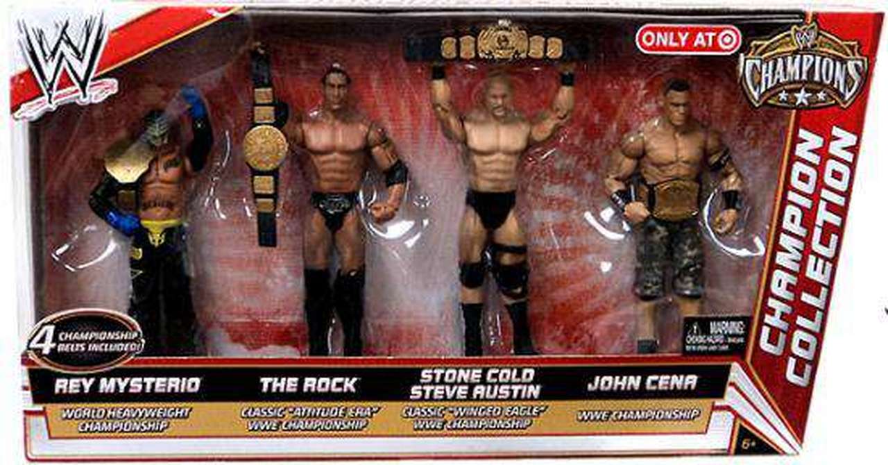 WWE Mattel Champions Collection: Rey Mysterio, The Rock, Stone Cold Steve Austin & John Cena [Exclusive]