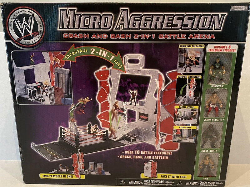 WWE Jakks Pacific Micro Aggression Crash and Bash 2-In-1 Battle Arena Action & Toy Figures PWcatalog