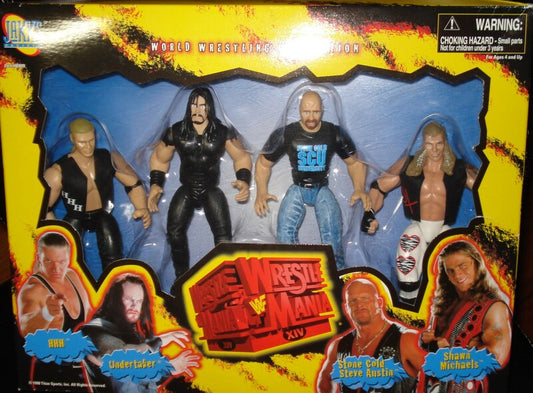 1998 WWF Jakks Pacific WrestleMania XIV Box Set: HHH, Undertaker, Stone Cold Steve Austin & Shawn Michaels