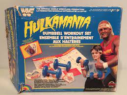Hulk Hogan LJN Hulkamania Dumbbell Workout Set French PWcatalog