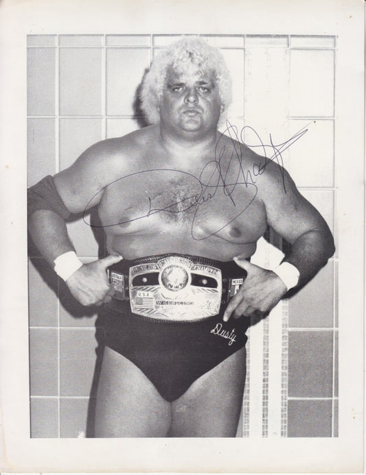 1980s NWA CHAMPION Dusty Rhodes(signed) Vintage JCP Promo Photo