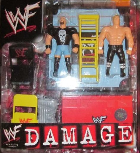WWF Just Toys Bend-Ems Damage Stone Cold Steve Austin & Hunter Hearst Helmsley