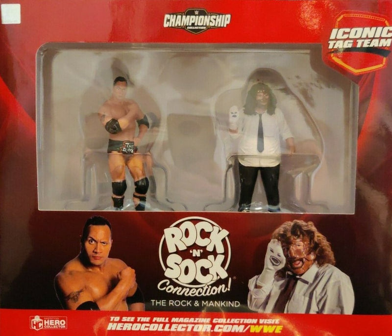 WWE Eaglemoss Hero Collector Championship Collection Multipack: The Rock & Mankind