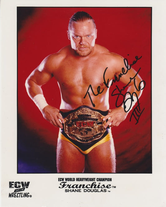 ECW CHAMPION The Franchise Shane Douglas (signed) 