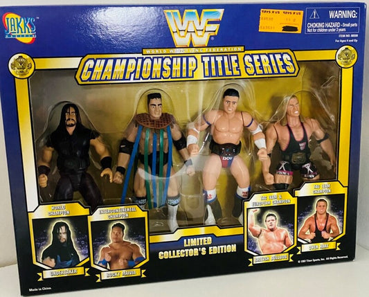 1997 WWF Jakks Pacific Championship Title Series Box Set: Undertaker, Rocky Maivia, British Bulldog & Owen Hart [Exclusive]