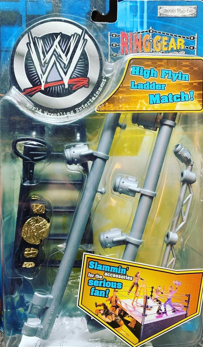 2002 WWF Jakks Pacific Ring Gear Match Bits: High Flyin' Ladder Match!