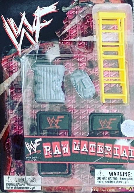 WWF Just Toys Bend-Ems Raw Material Ladder, Garbage Can & Chairs