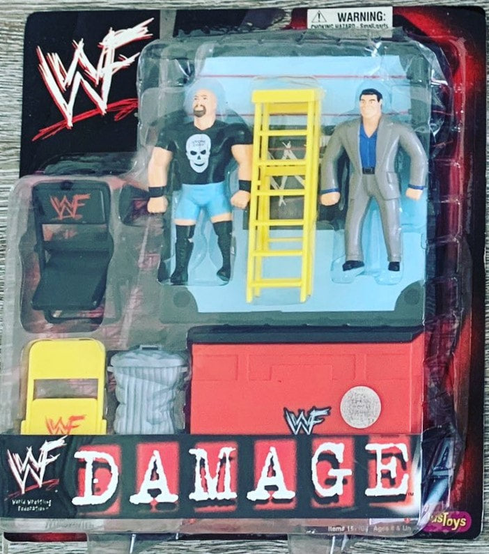 WWF Just Toys Bend-Ems Damage Stone Cold Steve Austin & Mr. McMahon