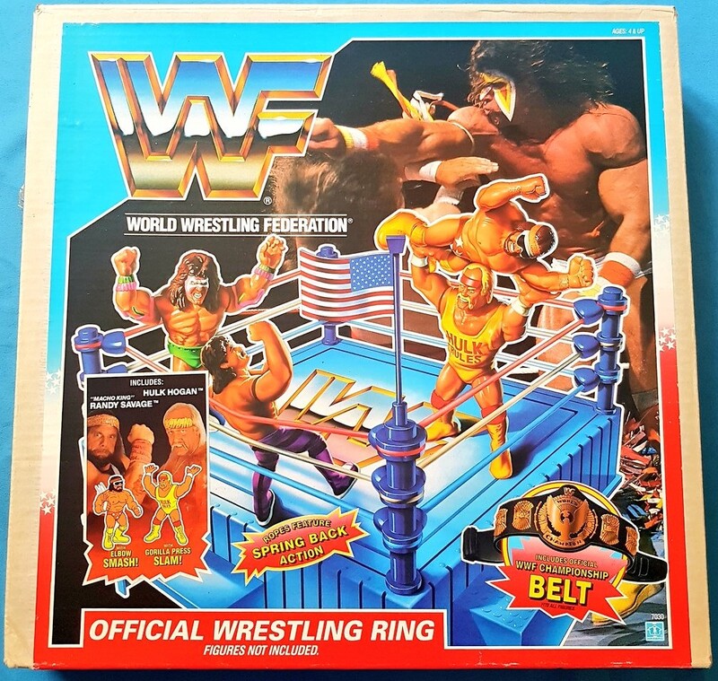 WWF Hasbro Wrestling Rings & Playsets: Official Wrestling Ring [With "Macho Man" Randy Savage & Hulk Hogan, Exclusive] Action & Toy Figures PWcatalog