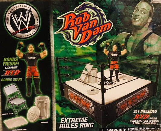 WWE Jakks Pacific Extreme Rules Ring [With Rob Van Dam]