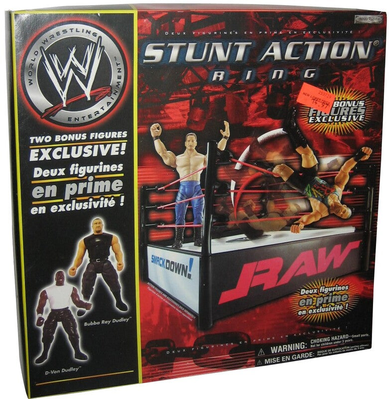 2003 WWE Jakks Pacific Stunt Action Ring [With Bubba Ray Dudley & D-Von Dudley] Action & Toy Figures PWcatalog