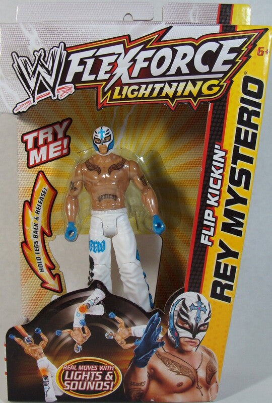 WWE Mattel Flex Force Lightning Flip Kickin' Rey Mysterio [With Blue Accents]