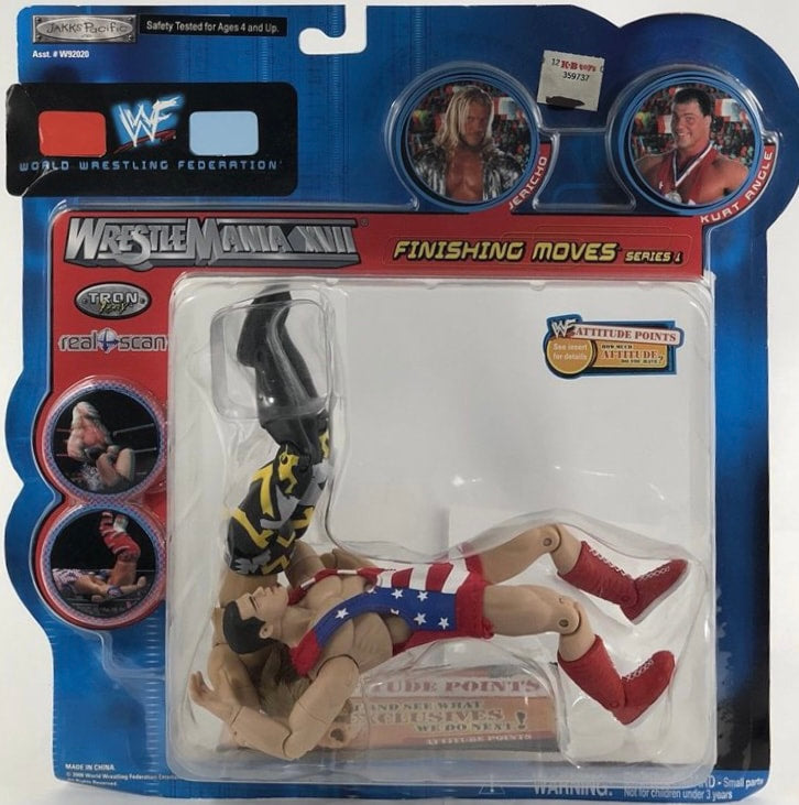 2000 WWF Jakks Pacific Finishing Moves Series 1 Kurt Angle & Chris Jericho [In Clear Clamshell] Action & Toy Figures PWcatalog
