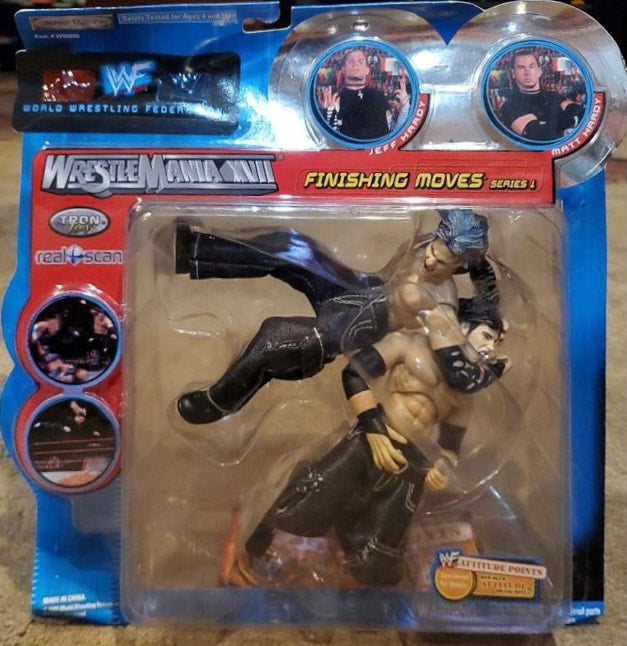 2000 WWF Jakks Pacific Finishing Moves Series 1 Jeff Hardy & Matt Hardy [In Clear Clamshell] Action & Toy Figures PWcatalog