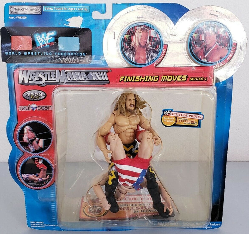 2000 WWF Jakks Pacific Finishing Moves Series 1 Chris Jericho & Kurt Angle [In Clear Clamshell]