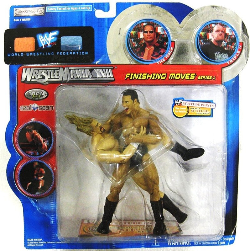 2000 WWF Jakks Pacific Finishing Moves Series 1 The Rock & Triple H [In Clear Clamshell] Action & Toy Figures PWcatalog