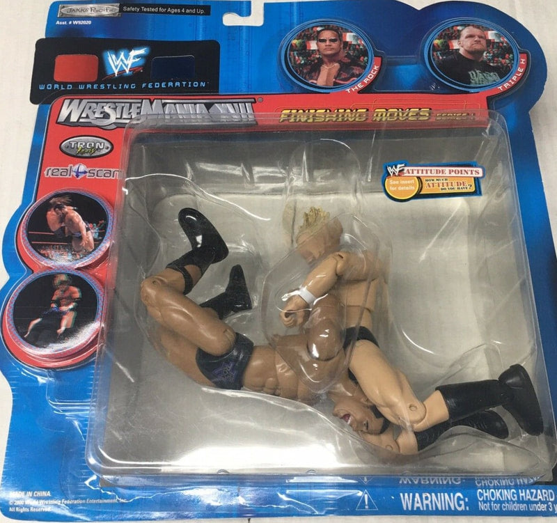 2000 WWF Jakks Pacific Finishing Moves Series 1 Triple H & The Rock [In Clear Clamshell] Action & Toy Figures PWcatalog