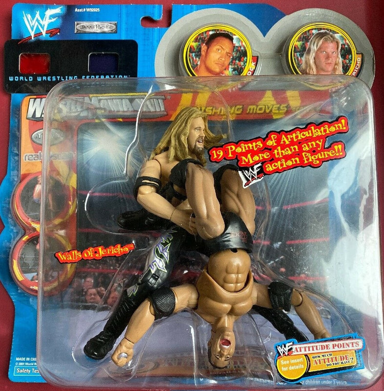 2001 WWF Jakks Pacific Finishing Moves Series 2 "Wall of Jericho": Chris Jericho & The Rock Action & Toy Figures PWcatalog