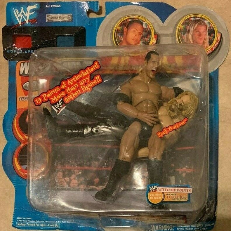 2001 WWF Jakks Pacific Finishing Moves Series 2 "Rock Bottom": The Rock & Chris Jericho Action & Toy Figures PWcatalog