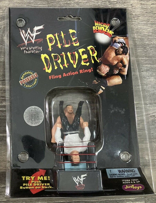 WWF Just Toys Micro Bend-Ems Pile Driver Fling Action Ring Val Venis & Gangrel