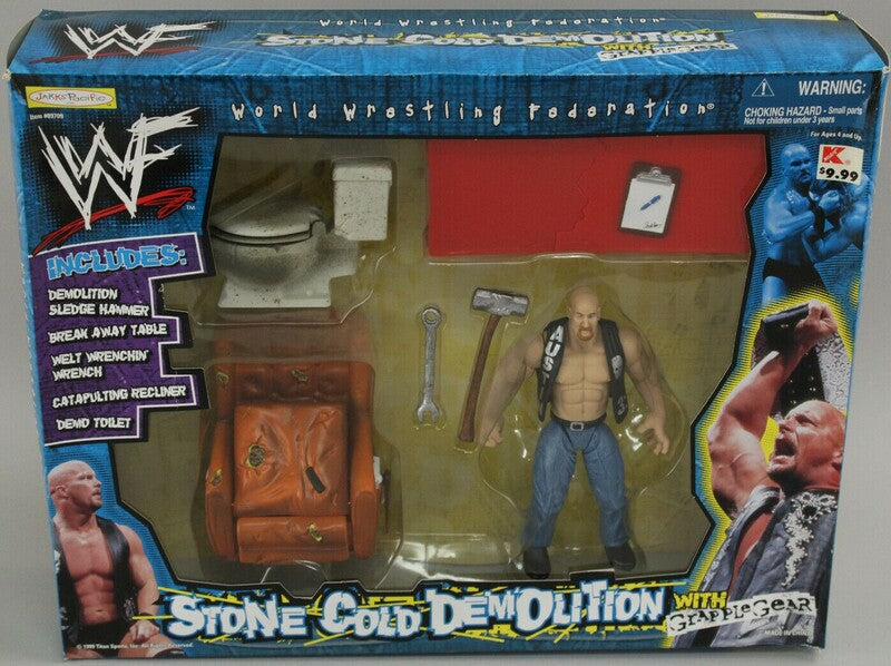 1999 WWF Jakks Pacific Stone Cold Demolition with Grapple Gear [Exclusive] Action & Toy Figures PWcatalog