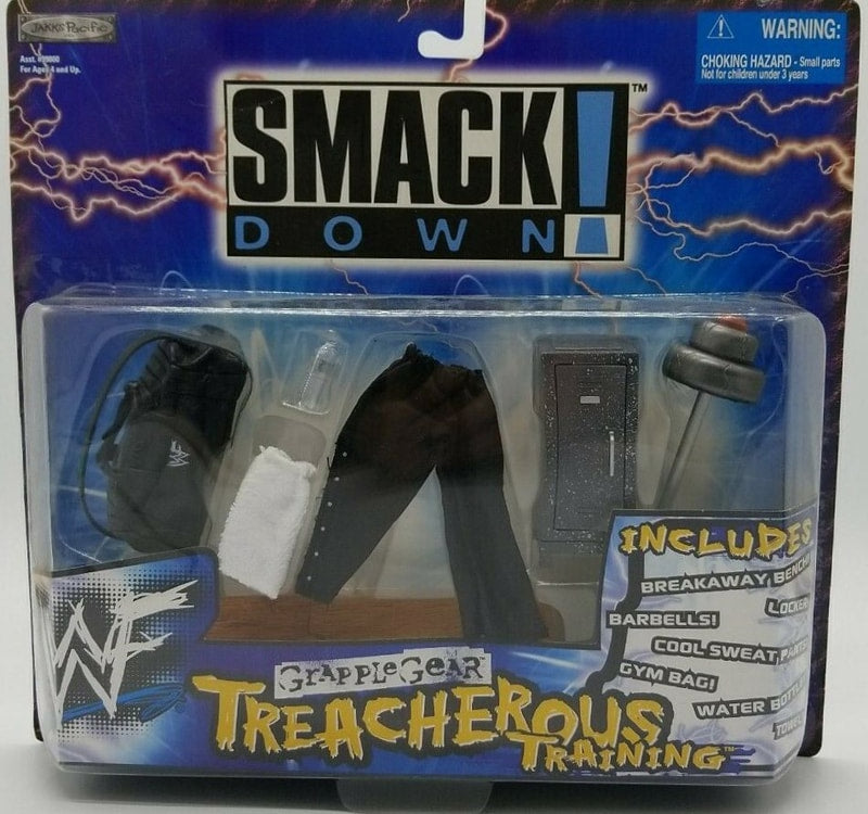 1999 WWF Jakks Pacific Grapple Gear Smackdown! Treacherous Training Action & Toy Figures PWcatalog