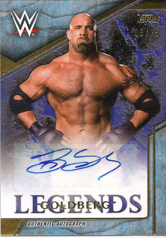 2017 Topps WWE Legends Goldberg auto 2018 approx value:$50 PW Catalog