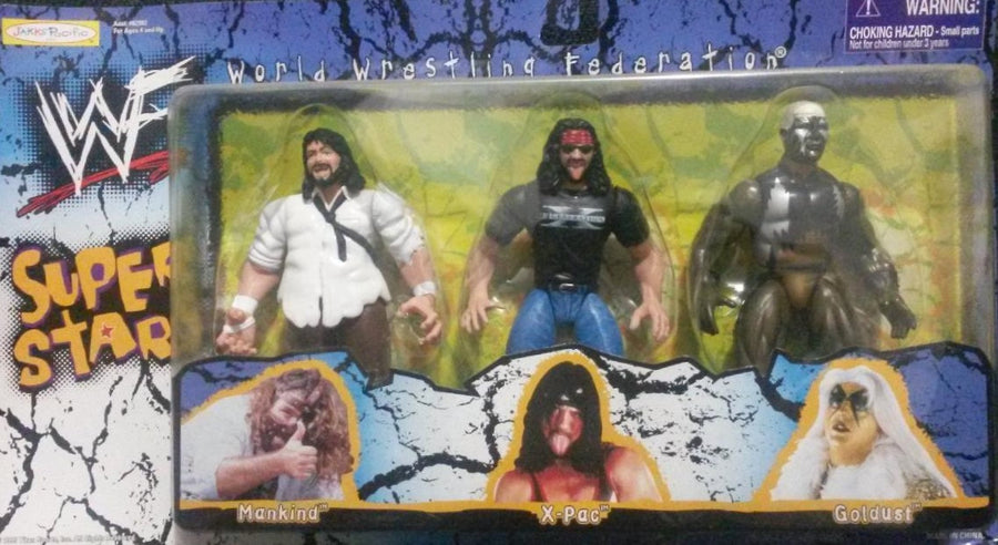 1999 WWF Jakks Pacific Break Down In Your House Box Set: Mankind, X-Pac & Goldust [Exclusive] Action & Toy Figures PWcatalog