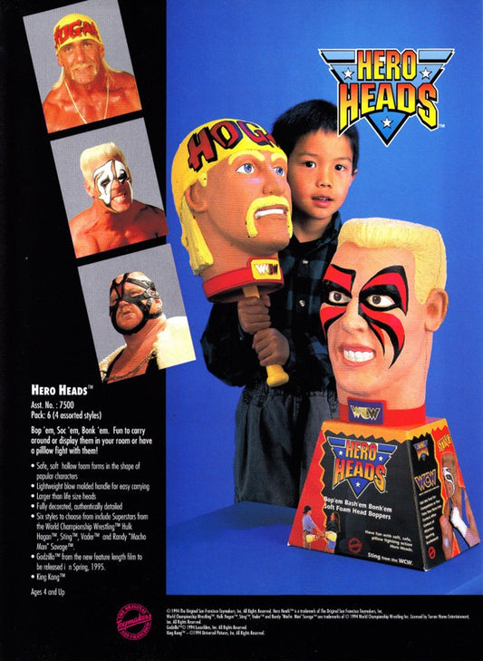 Life Size Hero Heads Hulk Hogan 1995 OSFT
