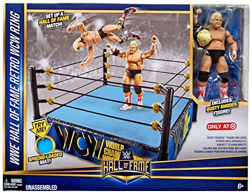 WWE Mattel Hall of Fame Wrestling Rings & Playsets: WWE Hall of Fame Retro WCW Ring [With Dusty Rhodes, Exclusive] Action & Toy Figures PWcatalog