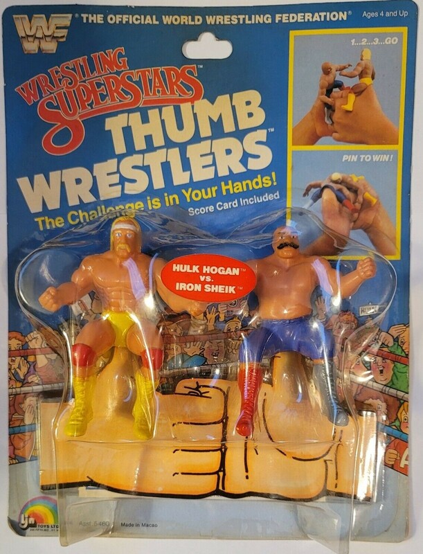WWF LJN Wrestling Superstars Thumb Wrestlers Hulk Hogan vs. Iron Sheik Action & Toy Figures PWcatalog