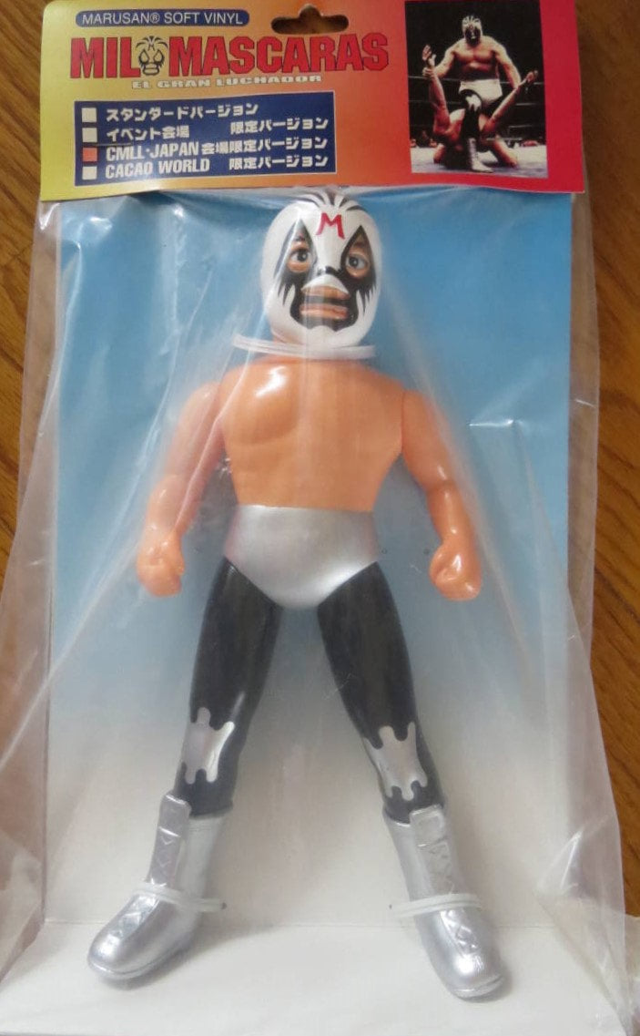 CMLL Marusan Soft Vinyl [Sofubi] Mil Mascaras [With Black, Silver & White Gear]