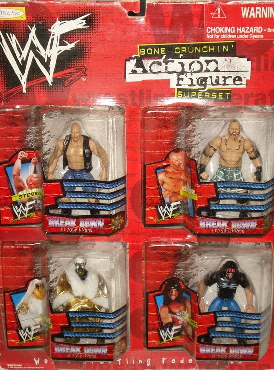 1999 WWF Jakks Pacific Break Down In Your House Superset: Stone Cold Steve Austin, Droz, Goldust & X-Pac [Exclusive]