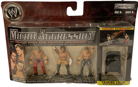 WWE Jakks Pacific Micro Aggression 13 Shawn Michaels, CM Punk & Chris Jericho