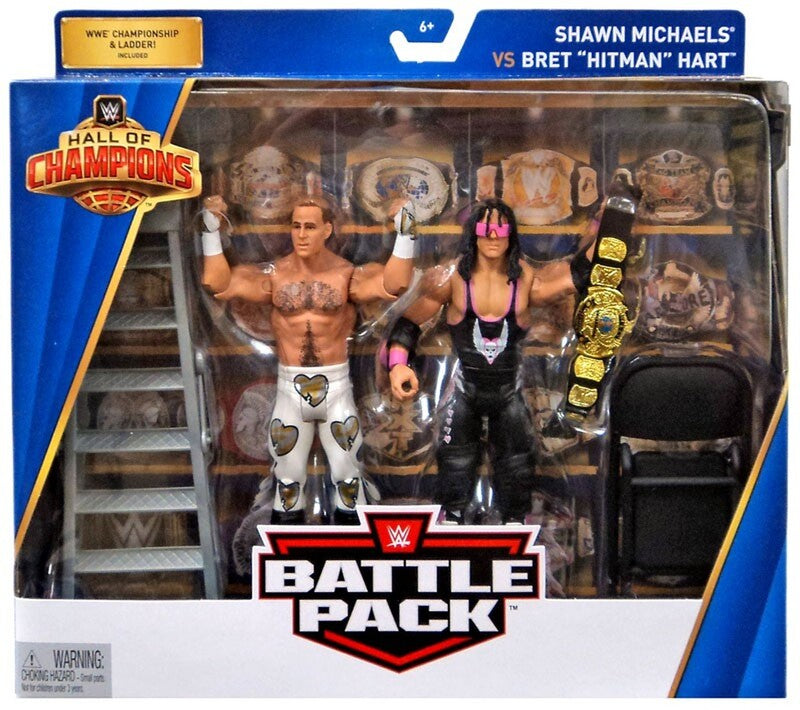 WWE Mattel Hall of Champions Battle Packs Shawn Michaels vs. Bret "Hitman" Hart [Exclusive] Action & Toy Figures PWcatalog