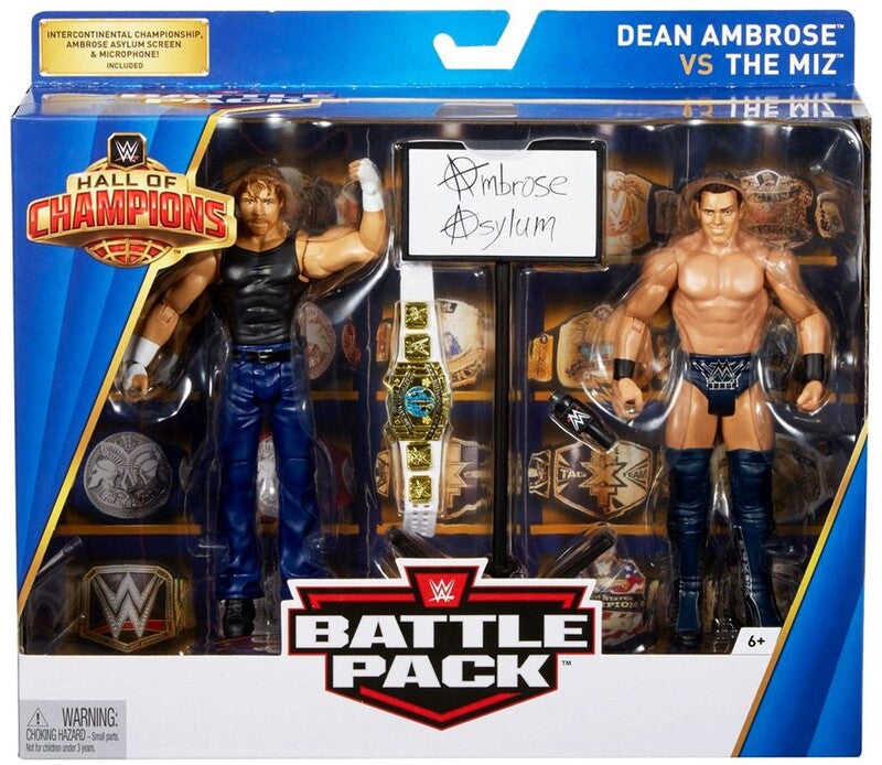 WWE Mattel Hall of Champions Battle Packs Dean Ambrose vs. The Miz [Exclusive] Action & Toy Figures PWcatalog