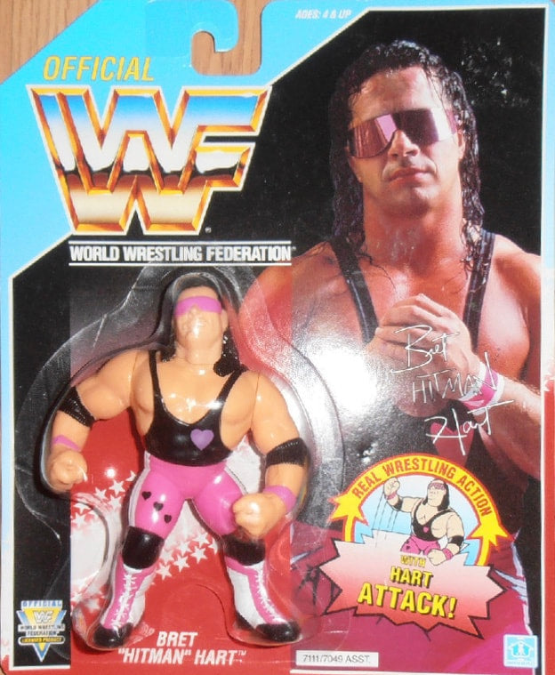 WWF Hasbro 4 Bret "Hitman" Hart with Hart Attack! [With Purple Heart]