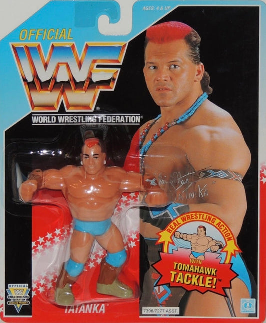 WWF Hasbro 6 Tatanka with Tomahawk Tackle!